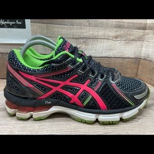 Asics Gel Kayano 19 IGS T350N Athletic Black Pink Duomax Women Sz 6 Preowned.